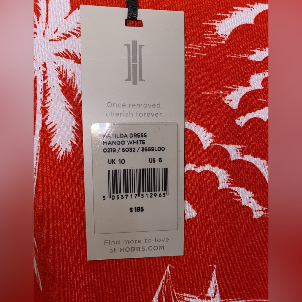 Hobbs London Matilda Dress Mango White - Picture 9 of 11